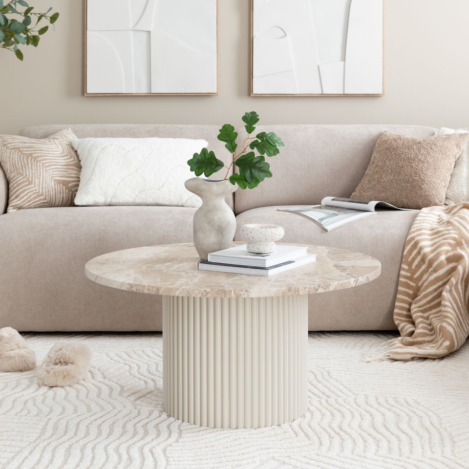 Taimi sohvapöytä marmorikannella, greige