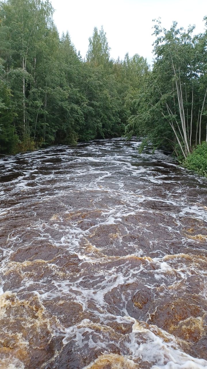 Kuvituskuva. Kyrkösjärven täyttökanavassa virtaa runsaasti vettä 30.8.2023.