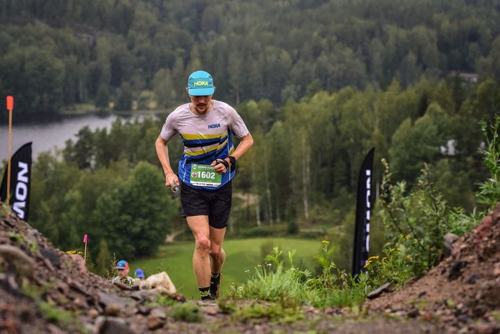 Nuuksio Classic Trail Marathonin (42 km) voittaja Juho Ylinen. Kuvaaja Miska Koivumäki. 