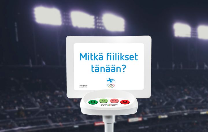 Suomen olympiajoukkueen fiilistä mitataan Riossa HappyOrNotin hymiölaitteella.