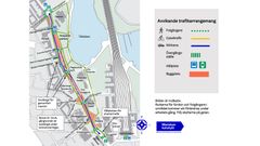 Förändringar i trafikarrangemangen på kartan.