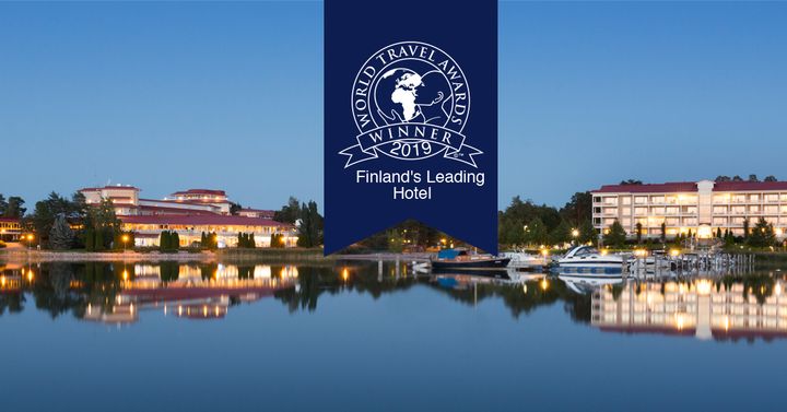 Naantalin Kylpylä palkittiin matkailualan kansainvälisessä palkintogaalassa Suomen parhaana hotellina 2019.