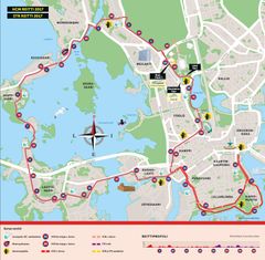 Helsinki City Marathonin juoksureitti 2017