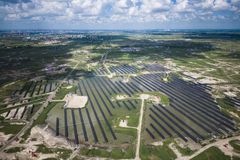 Aerial photo taken on July 21, 2022 shows the Xinghuo Water Surface Photovoltaic Demonstration Project of Daqing Oilfield in Daqing, northeast China's Heilongjiang Province.