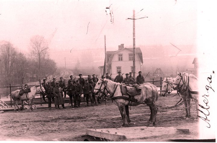 Saksalaisia sotilaita Leppävaaran asemalla 1918