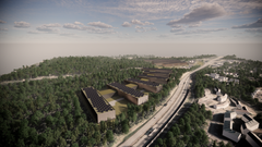 Hepokorvenkallio Näkymäkuva etelästä, Ramboll Oy,.