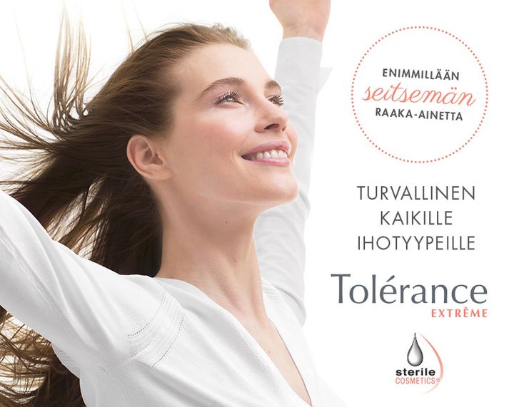 Täysin steriili ja säilöntäaineeton Avène Tolérance-hoitotuotelinja sisältää neljä ihonhoitotuotetta kasvoille.