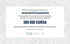 TEKin lahjashekki Aalto-yliopistolle
