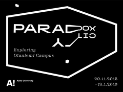 Paradox City 
-näyttely kertoo Aalto-yliopiston kampuksen muodostumisesta vastakohtien kautta. Kuva: Aalto-yliopisto.
