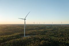 Kuvassa OX2:n rakentama Metsälamminkankaan tuulipuisto Vaalassa. Kuva: Petteri Löppönen