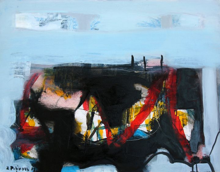 Teos: Zigurts Polikovs „The town Sabile ”, 2007, oil/ canvas 50x65 cm