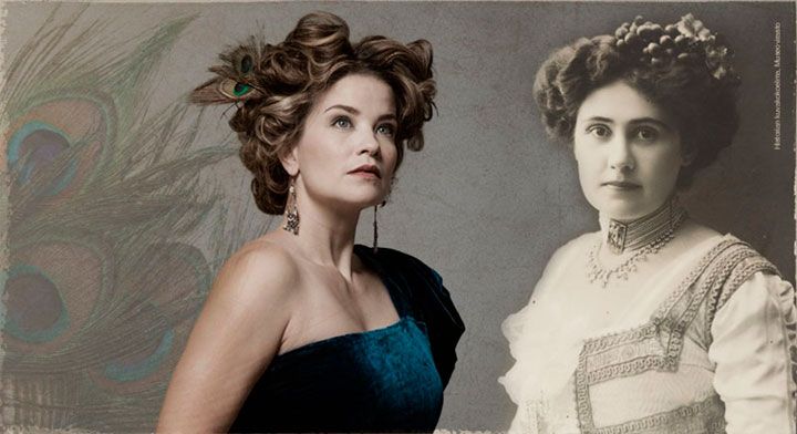 Oopperan suurnainen Aino Ackté on modernin naisen esikuva. Kuvassa sopraano Marjukka Tepponen ja Aino Ackté (alkuperäiskuva Historian kuvakokoelma, Museovirasto).