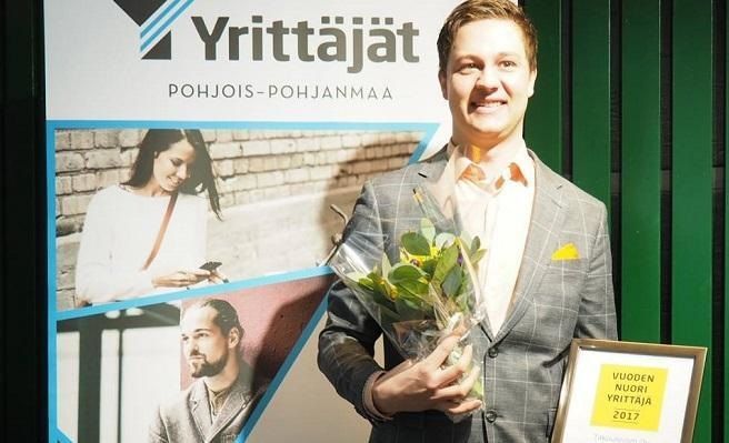 Niklas Nukari on Vuoden nuori yrittäjä 2017.