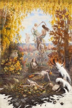 Torsten Wasastjerna: Varisevia lehtiä | Fallande blad, 1897, öljy kankaalle | olja på duk, 580 ✕ 380 cm,
Kansallisgalleria, Ateneumin taidemuseo | Finlands Nationalgalleri, Konstmuseet Ateneum. Kurs | Foto: Yehia Eweis