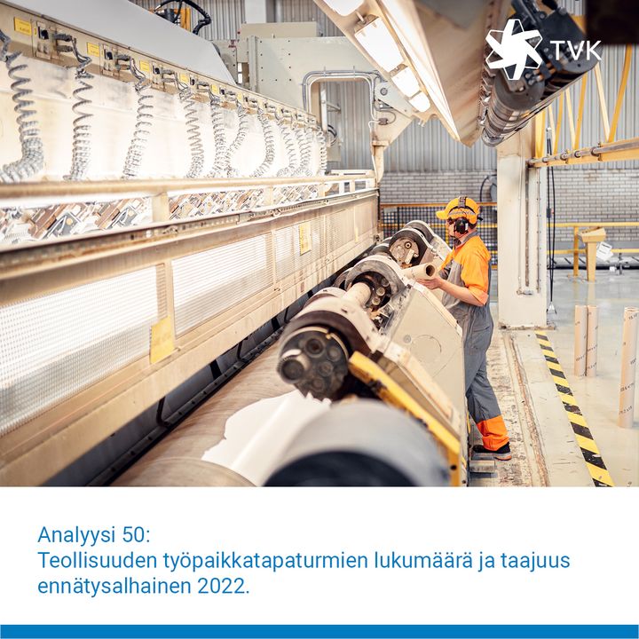 Teollisuuden työpaikkatapaturmien lukumäärä ja taajuus ennätysalhainen 2022