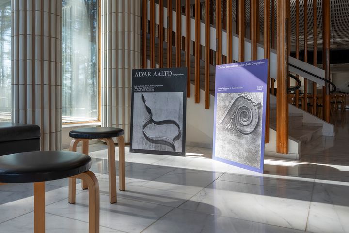 Alvar Aalto Art Posters at the main building of the University of Jyväskylä. Photo Maija Holma, Alvar Aalto Foundation.