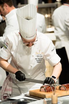 Ismo Sipeläinen  Lyonissa Bocuse d'Or -loppukilpailuissa 2019.
Kuva Kim Öhman