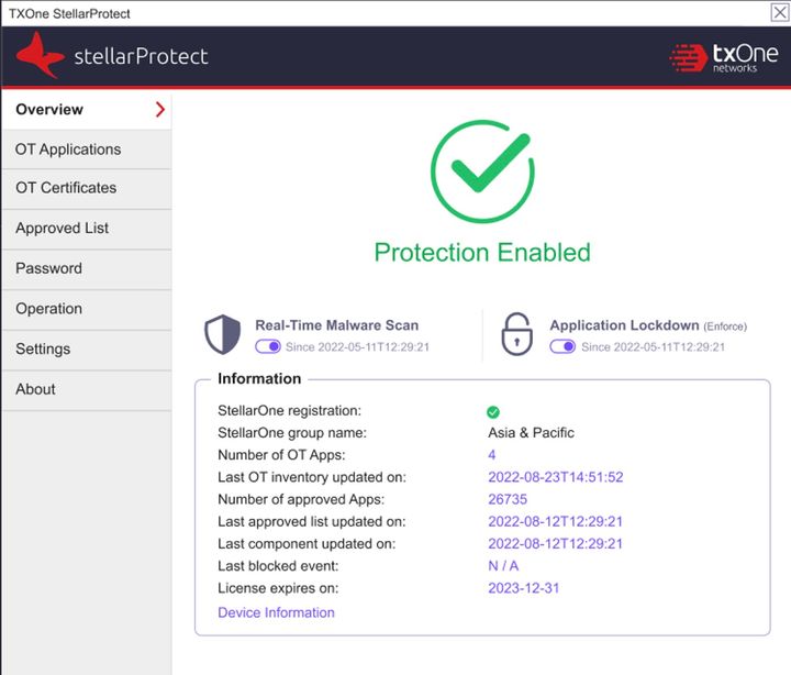 TXOne Network’s StellarProtect solution is the first cybersecurity solution to offer seamless detection and prevention capabilities with complete oversight for legacy and new OT devices.