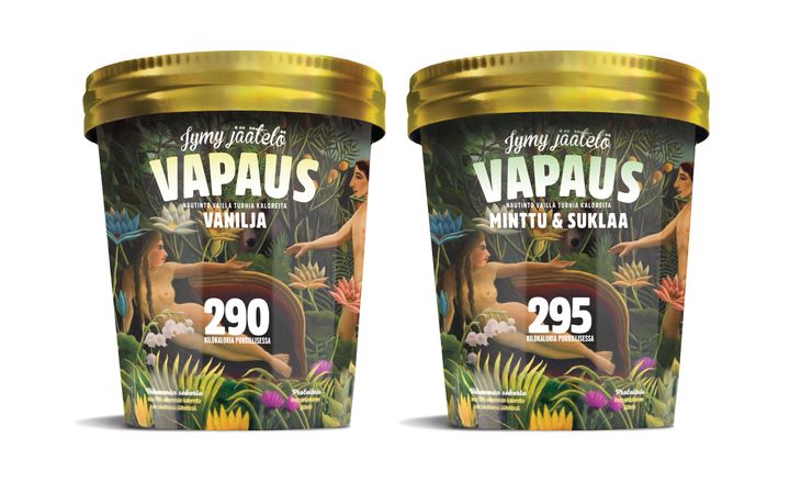 Terveellisemmät ja vähäkaloriset Vapaus-jäätelöt ovat Jymyn kevään jätskiuutuuksia.