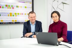 In the photograph, Professor of Pharmacogenetics Mikko Niemi and Bioinformatician Sofia Khan who participated in the test's development. Photo: Mikko Hinkkanen, HUS