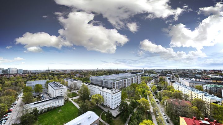 Havainnekuva Laakson yhteissairaalasta pohjoisesta katsottuna. Kuva: Laakson LATU