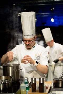 Ismo Sipeläinen Lyonissa Bocuse d'Or -loppukilpailuissa 2019.
Kuva Kim Öhman