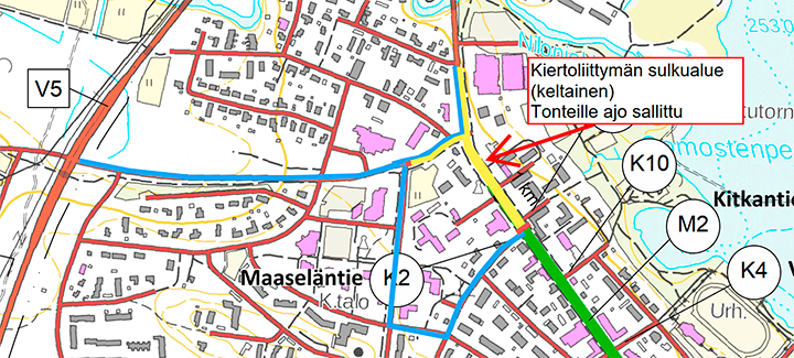 Liikennejärjestelyt Kuusamon keskustassa 18.8.