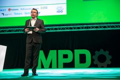 Teollisuustapahtuma MPD on tänä vuonna isompi kuin koskaan aikaisemmin. Kuvassa Tomas Hedenborg, Euroopan valmistavan teollisuuden kattojärjestön Orgalimin presidentti ja MPD-järjestelytoimikunnan puheenjohtaja, edellisessä MPD:ssä vuodelta 2017. Kuva: DIMECC Oy