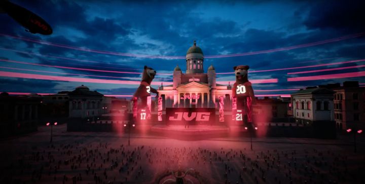 Vappuaaton virtuaalista ohjelmaa, Havis Amandan patsaan lakitusta ja rap-duo JVG:n keikkaa, seurasi noin 700 000 katsojaa. Kuva: Zoan Oy.