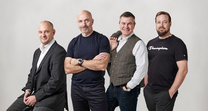 Kuvassa vasemmalta oikealle: Lasse, Jukka, Teemu ja Sami (aloittaa 1.1.2021)