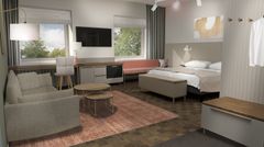 Original Sokos Hotel Seurahuone, Savonlinna. Kesäksi 2023 uudistuvat huoneet ovat valoisia ja harmonisia. Kuva: Original Sokos Hotel Seurahuone, Savonlinna