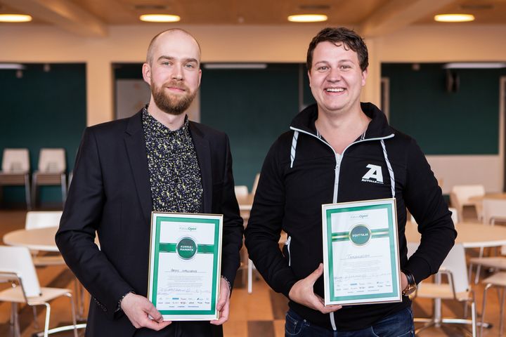 Vasemmalta: Tuomas Tikkanen (Artific Intelligence) ja Niklas Nukari (Takuullecom).
