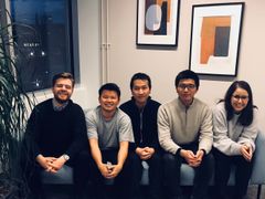 The Sunmapper team, from left: Maxim Khomiakov, William Dashan Gan, Diem Hoang Nguyen, Mingjia Shi, Angela Euscher.