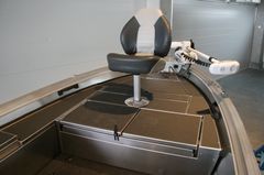 The casting platform features a removable fishing seat.