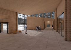Arkkitehtiopiskelijoiden visioita Glimsin kävijäkeskuksesta. Kuva: Jori Uusitalo