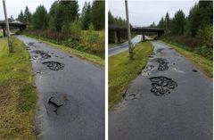 Det kraftiga regnet orsakade skador på en lättrafikled i Alavo