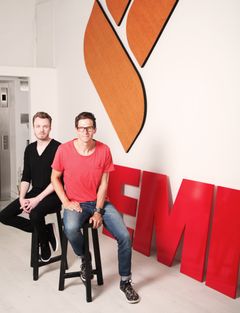 Jukka Immonen ja Kimmo Valtanen, EMI Capitol. Kuva: Pekka Mustonen