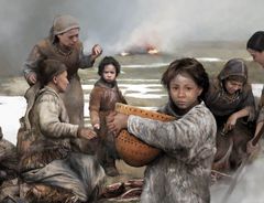 Johtolankoja juurillemme -näyttely kertoo DNA-tutkimukseen perustuen Espoon ensimmäisistä asukkaista. Kuva: KAMU Espoo, Tom Björklund.