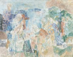 Anitra Lucander: Konungarnas tillbedjan (1955). Finlands Nationalgalleri / Konstmuseet Ateneum, Ateneums vänners samling. Bild: Finlands Nationalgalleri.