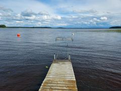 Brygga under vatten i Lappajärvi.
