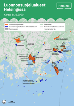 Luonnonsuojelualueet Helsingissä.