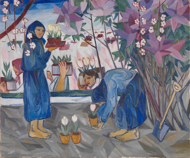 Natalia Goncharova: Puutarhanhoitoa (1908). Tate. Kuva: © Tate Images.