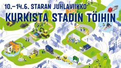 Staran palvelupolku kuvaa rakentamisen ja hoidon sekä logistiikan palvelut, joita Stara tuottaa Helsingin tarpeisiin. Piirros: Petri Suni.