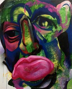 Teos: Juha Okko, Sad Angie, acryic on canvas, 130x105 cm, 2018