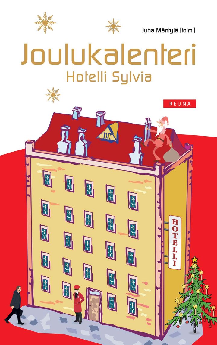 Vuoden 2020 Joulukalenteri-kirja Hotelli Sylvia. Kansi Jaana Rautio.