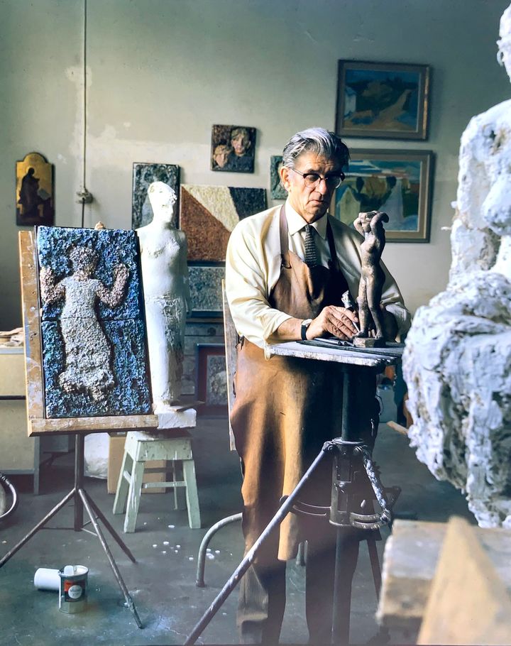Ben Renvall ateljeessaan, 1970. Kuva: Ben Renvallin arkisto