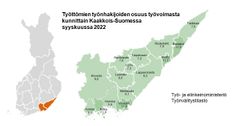 Työttömien työnhakijoiden osuus työvoimasta Kaakkois-Suomessa syyskuussa 2022 oli 9,8 %. Korkein työttömyysaste oli Kotkassa (11,9 %) ja matalin Taipalsaarella (7,2 %).