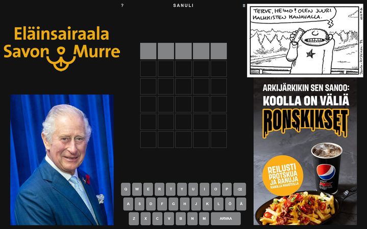 Charles III: Wikimedia Commons, Savon Murre: evidensia.fi, Sanuli: sanuli.fi, Kalkkisten kanava: Pertti Jarla, Ronskikset: ABC. Kuvankäsittely Mika Federley. Kuvaa saa käyttää vain HY:n tutkimuksen uutisoimisessa.