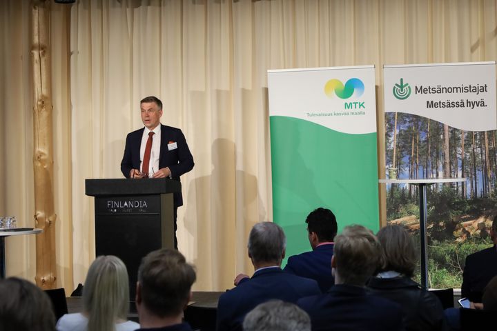 MTK:n puheenjohtaja Juha Marttila lausui seminaarin päätössanat. Kuva: MTK / Juho Hämäläinen