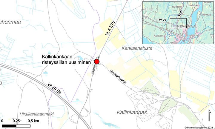 Hankkeen sijainti kartalla.